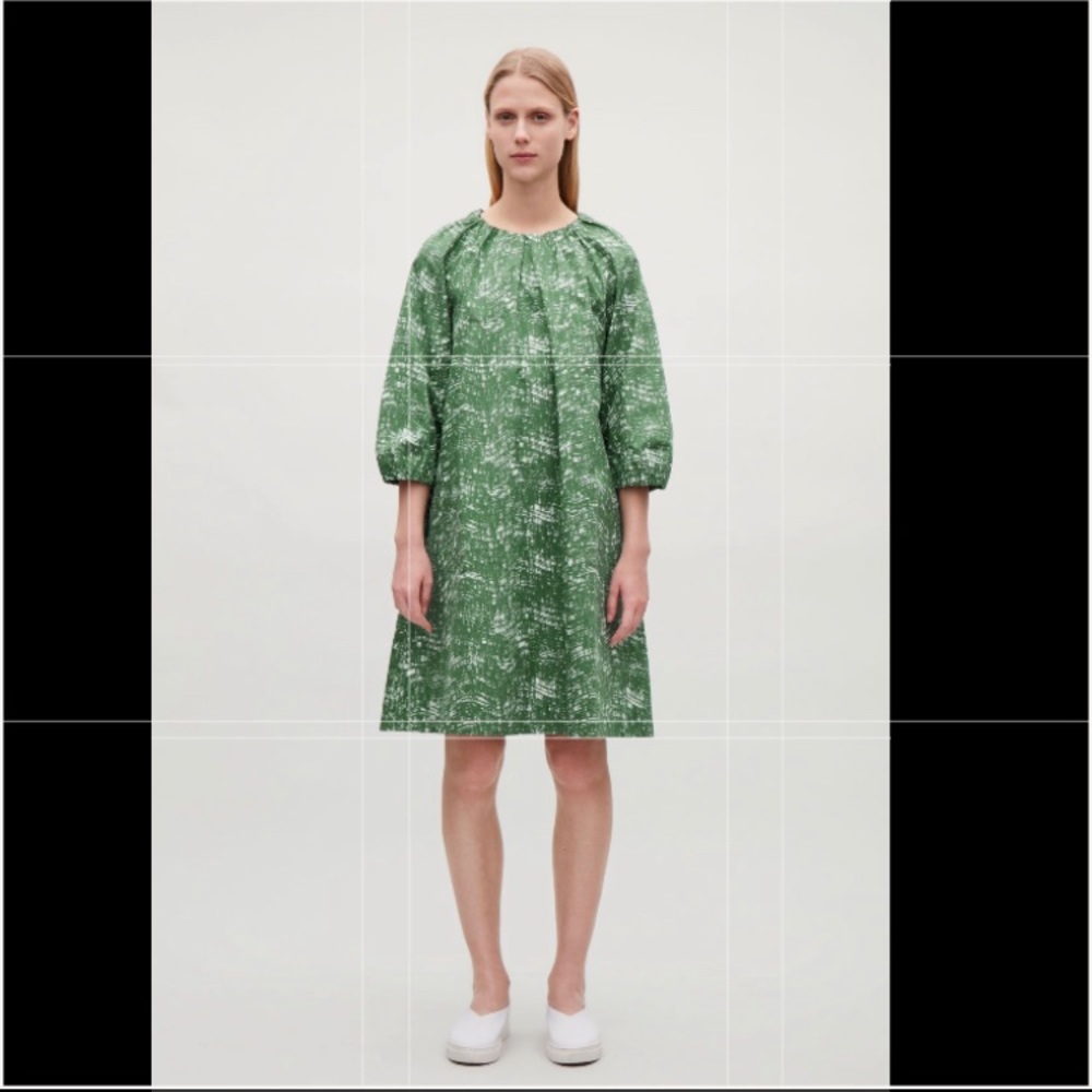 COS Green & White Cotton Dress Size 6